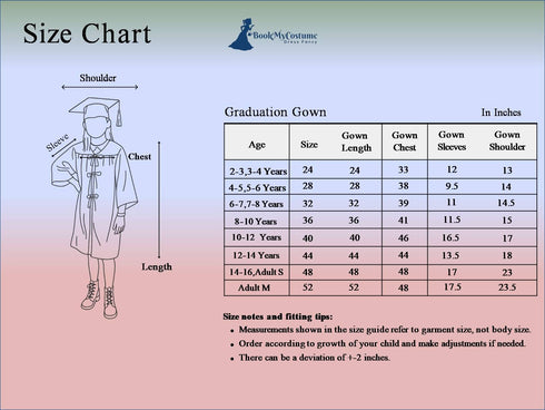 BookMyCostume Red Graduate Scholar Graduation Day Gown Kids & Adults Fancy Dress Costume